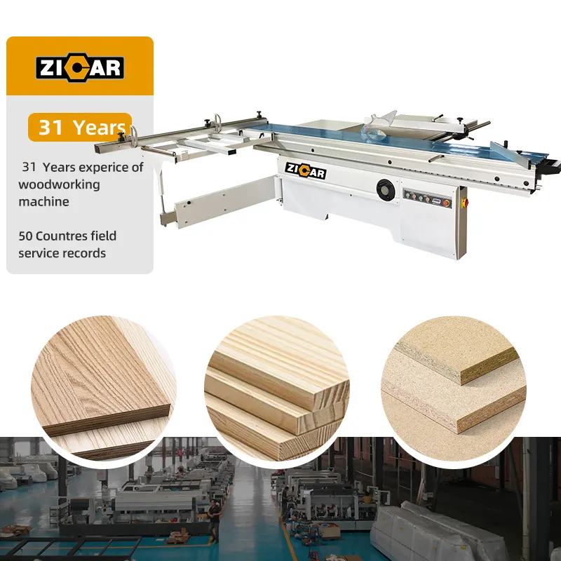 ZICAR woodworking MDF cutting sliding table saw machine 2800mm 3200mm 3800mm plywood cut panel saw machine