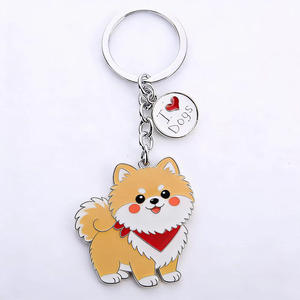 Porte-clés en métal émaillé avec logo personnalisé, adorable <span class=keywords><strong>bouledogue</strong></span> français, pendentif chien en émail souple et dur, porte-clés souvenir coloré en gros - Product Image 4