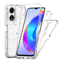 Étui de téléphone personnalisé pour Honor, protection intégrale 360°, antichoc, anti-traces de doigts, motif gravé au laser, brillant, paillettes