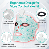 Masque facial LED à lumière rouge en gros d'usine, portable, 7 couleurs, masque facial LED pour femmes, ultra fin, masque facial à lumière rouge tendance