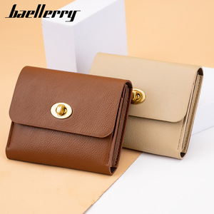 กระเป๋าใส่เหรียญขนาดเล็กสำหรับผู้หญิง Baellerry ดีไซน์แบบมีตัวล็อค สีพื้น ใช้ได้ทุกวัน - Product Image 3