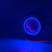 Phare LED universel pour moto U7, lumières colorées pour scooter, moto, feu antibrouillard avant, yeux d'ange et de démon, extérieur