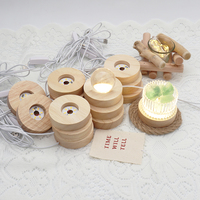 Base de lampe 3D en bois pour veilleuse, forme ronde/carrée, vente en gros, base de lampe LED en bois, base de lampe illusion 3D