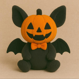 Décorations et cadeaux effrayants pour fête d'Halloween, jouet en peluche tête de citrouille Jack-o'-lantern, jouet en peluche chauve-souris citrouille d'Halloween - Product Image 6