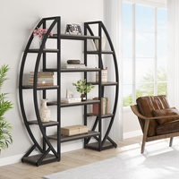 Meubles de maison modernes, bibliothèque haute, étagère de rangement, organisateur, métal vintage, bois simple, bibliothèque à 5 niveaux pour chambre à coucher, bureau