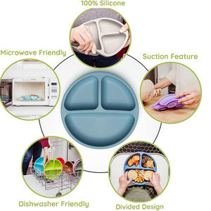 2025 Chegada Eco-friendly Não-Tóxico Silicone Baby Feeding Set Inclui Tigela Sucção Snack Cup Placa de Palha Bib Produtos - Product Image 4