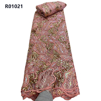 CHOCOO Date Paillettes Dubaï Ruban Cordé Tulle Tissu Blush Couleur Africain Broderie Dentelle Tissu