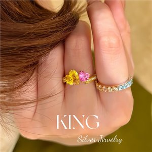 Anillo de Plata de Ley S925 Chapado en Oro con Incrustaciones de Circonitas, para Uso Diario de Mujeres - Product Image 2