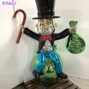 Ornement en résine Donald Duck Alec Monopoly, figurine sculptée en résine brillante de Picrosou et Oncle Scrooge, plaqué chrome en fibre de verre - Product Image 3