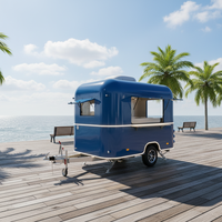 Remorque alimentaire mobile personnalisée, camion de restauration rapide remorquable, remorque de traiteur commerciale en acier inoxydable avec alimentation intégrée pour snacks et café