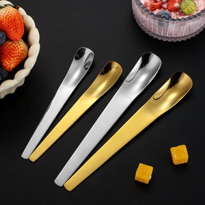 Cuchara de acero inoxidable 304, cuchara para postre con parte superior plana, cuchara para helado, cuchara para revolver, cuchara para pastel con parte superior cuadrada - Product Image 4