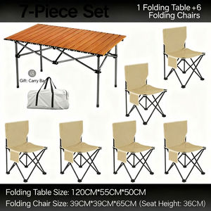 Folding Picnic <b>Table</b> and <b>Chairs</b> 7 Piece Set Portable Camping Outdoor <b>Dining</b> <b>Table</b> 6 <b>Chairs</b> with Storage Bag - Product Image 2