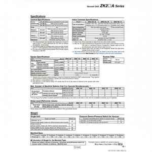 เครื่องดูดฝุ่นอุตสาหกรรมแบบ ZZK201A-A2L-D-A นิวเมติก SMC - Product Image 1