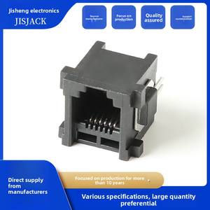 Prise téléphonique RJ11 6P6C 6P4C à port unique 180 degrés verticale deux côtés pieds en fer six noyaux tête en cristal prise femelle <span class=keywords><strong>RJ45</strong></span> - Product Image 6