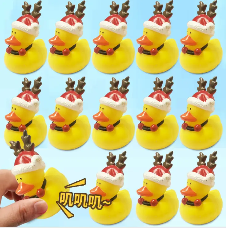 Squeeze individuelles logo drucken schwimm pack sortiert gummi ducks für Weihnachten