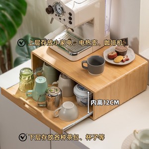 Bamboo Kitchen Storage Rack Double Tier Countertop Spice Organizer With Doors Multifunctional Standing Type - Product Image 3
