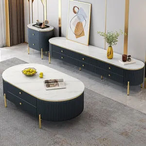 Modern tasarım oturma odası mobilya ahşap Tv dolabı konsol çay masası ve Tv dolabı kombinasyonu çekmece ile
