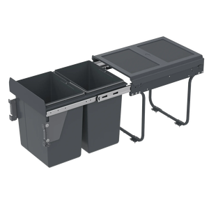 Gruwill 20L * 2 Mở Top 400Mm Nhựa Pull-out Thùng Rác Có Thể Với Soft-Close Slide Dưới Tủ Bếp Phía Sau Lưu Trữ Cho Khách Sạn - Product Image 4