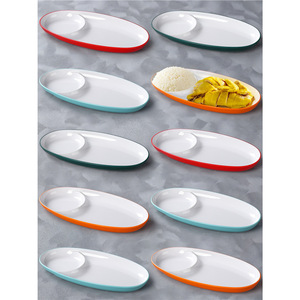 Oval Mother And <b>Child</b> Fast Food Plates Melamine Tableware For Hotel Meals And Drinks 8027 - Product Image 2