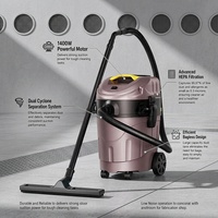 Extracteur de poussière industriel et commercial 1400W en gros, système double cyclone, filtre HEPA, sans sac, faible bruit, pour ponçage du bois