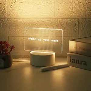 Benutzer definierte Form LED Acryl Note Board Message Board Lampe Geschenk Bunte Fernbedienung 3D DIY Nachtlicht basis mit Stift