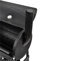 Barbecue à charbon de bois d'extérieur sur chariot avec fumoir décalé, pour jardin, terrasse et maison, pour la cuisson de viande
