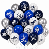 Ballons en latex imprimés astronaute spatial, fusée, planète, lune, étoile pour la décoration de fête d'anniversaire d'enfants sur le thème de la galaxie et de l'espace