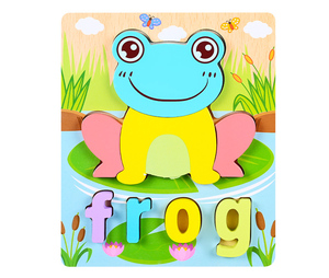 CPC Montessori Early Learning Kids Cartoon Animal Alphabet Matching Puzzle 3D in legno ortografia educativa Jigsaw Puzzle <span class=keywords><strong>Toys</strong></span> - Product Image 6