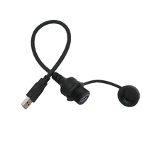 Haute qualité 0.3m PVC gainé USB 3.0 câble d'extension AF à AM étanche 3A charge rapide tresse blindée pour téléphone portable de voiture