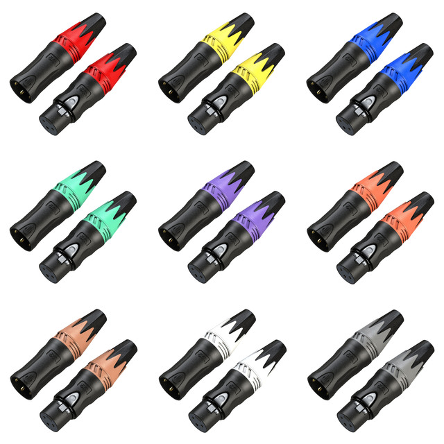 Xlr Audio Connectors Manufacturers 3 Pin Xlr Connector Metal 3PIN XLR CONNECTOR Set 24K GOLD-PLATED PINs