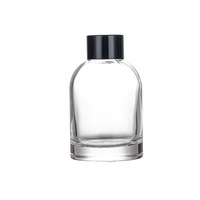 Bouteilles de diffuseur d'arômes en verre décoratives de luxe transparentes vides avec bouchon à vis
