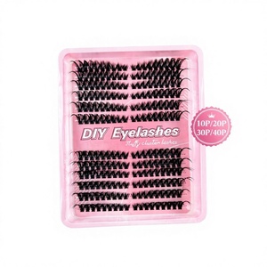216 bouquets, 12 rangées, 50P, <span class=keywords><strong>cils</strong></span> <span class=keywords><strong>individuels</strong></span> DIY en grappe, <span class=keywords><strong>cils</strong></span> segmentés bouclés PRO en fibre chimique pour l'exportation - Product Image 1