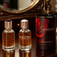 En stock, flacon de parfum en verre transparent à sertir, vide, 30 ml, 50 ml, 100 ml, flacon de parfum rond avec bouchon de luxe