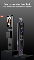 Serrure de porte intelligente numérique entièrement automatique AF078, déverrouillage par reconnaissance faciale et empreintes digitales, contrôle WiFi via l'application Tuya