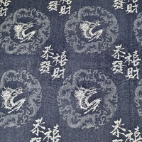 Kain Denim Jacquard Rajut Bordir Wash-out Baru 2026 dengan Pola Abstrak & Geometris untuk Pakaian Luar Kasual Pria, Wanita, dan Anak Laki-laki