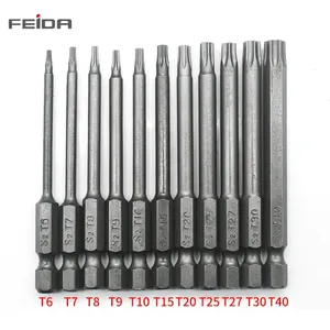 Embouts <span class=keywords><strong>de</strong></span> tournevis <span class=keywords><strong>Torx</strong></span> à tige hexagonale, finition chromée, manche en acier, 50mm-150mm, <span class=keywords><strong>embout</strong></span> combiné à pointe magnétique, OEM DIY - Product Image 3