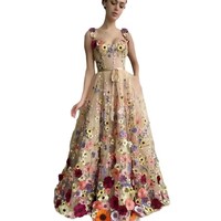 Robe à fleurs brodée tendance, sexy, sans manches, vêtements pour femmes, nouveau style européen américain