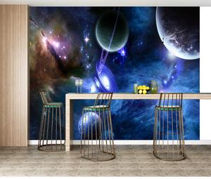 Space Galaxy Tapeten Sci-Fi Planetary Silk PVC Wandbild für Innendekoration Selbst klebende Tapete - Product Image 3