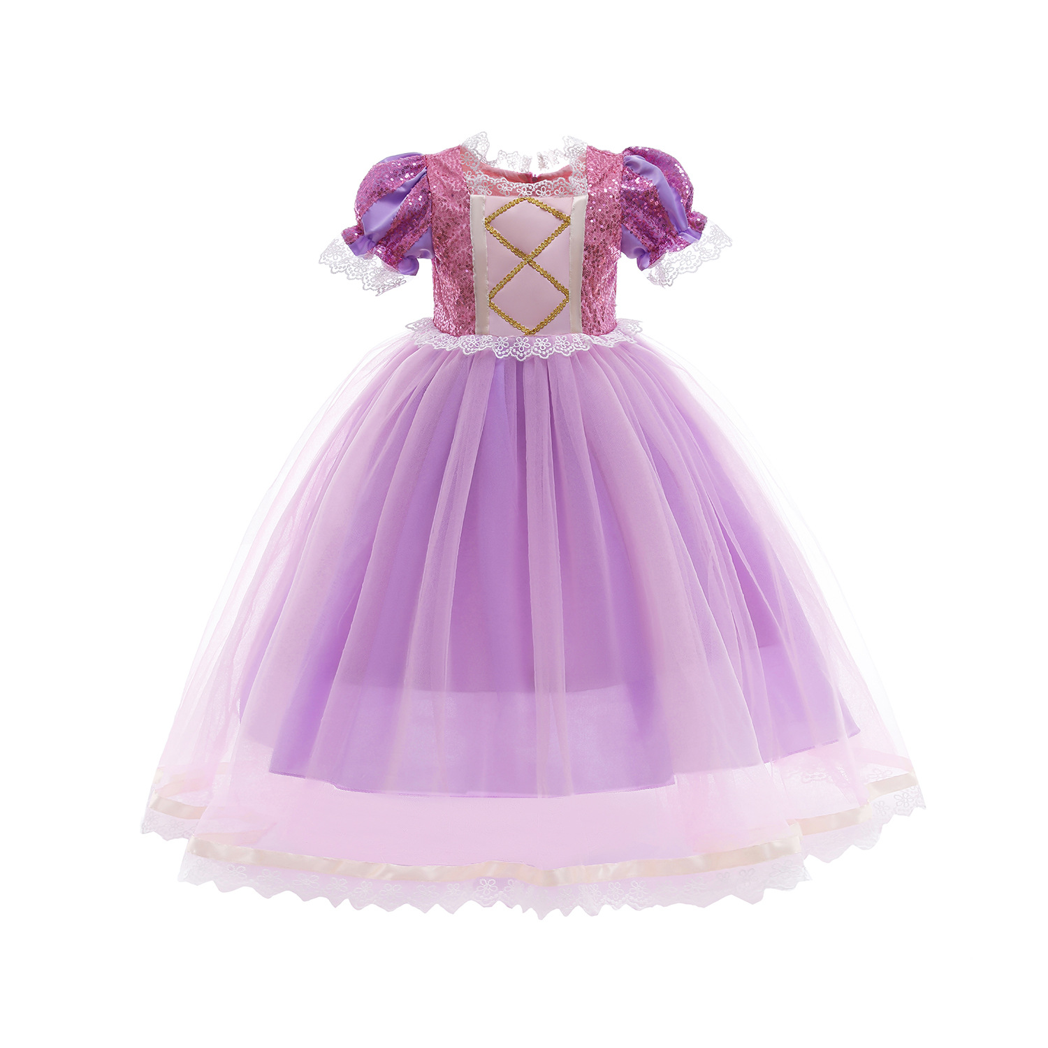 Rapunzel Tangled Costumes Elegant Dress for Girls Women