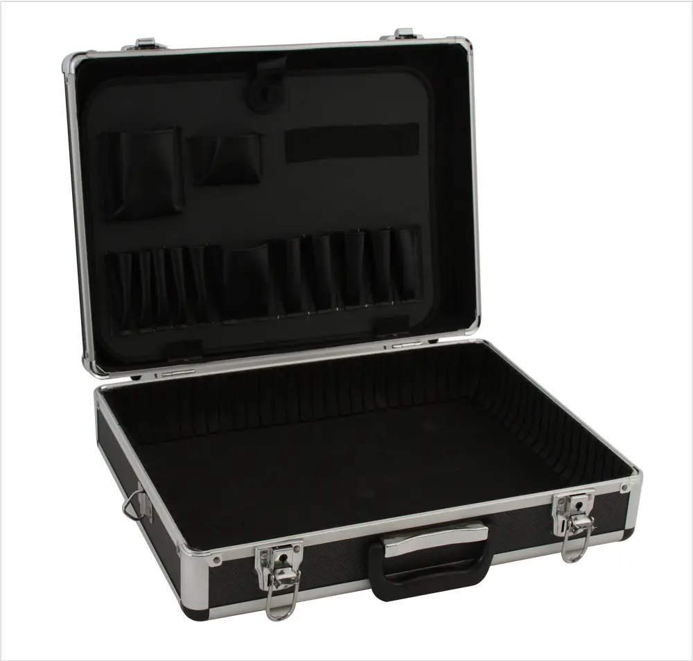Apc008 maleta de alumínio para ferramentas, equipamento de transporte rígido de alumínio com espuma de eva personalizada