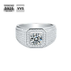 925 스털링 실버 사용자 정의 보석 Moissanite 반지 VVS 랩 다이아몬드 힙합 럭셔리 큰 반지 개인 결혼 반지 - Product Image 2