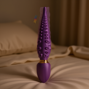 Vibromasseur Octopus EsNI violet avec contrôle par bouton-poussoir, double stimulation, rechargeable par USB, résistant à l'eau - Product Image 2