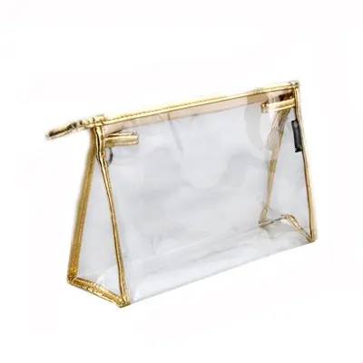 Sac de maquillage transparent avec fermeture éclair, pour cosmétique, en pvc, de bonne qualité, unités