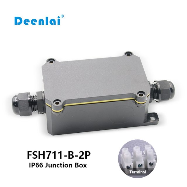 IP66 Waterproof Outdoor Junction Box Terminal Block 2/3 Way 3 Cable PG9 Black Plastic Connector Gland Electrical Junction Box