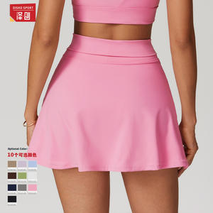 Falda Deportiva Mini de Cintura Alta para Mujer Disko Sport, Color Sólido, para Yoga, Running, Fitness, Tenis, Antiexposición, BDQ6358 - Product Image 5