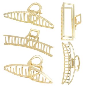 Elegante di alta qualità 11cm di grandi dimensioni in metallo dorato pinze per capelli in stile coreano accessori argento metallo fermaglio per capelli - Product Image 4