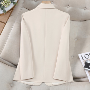 Apricot Women's Blazer Solid Color Slim Fit Wool Blend Professional Wear Commuting Style - Product Image 3