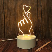 Lampe visuelle créative 3D en acrylique, veilleuse USB 3 couleurs avec logo de dessin, veilleuse décorative pour enfant