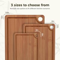 Groothandel Houten Charcuterie Snijplank Set van 3 Duurzame Hangende Snijplanken van Gecarboniseerd Bamboe met Sapgoot