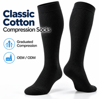 Chaussettes de compression graduée en coton personnalisées 15-20 mmHg, hauteur genou, soutien orthopédique, fabricant OEM sous marque privée